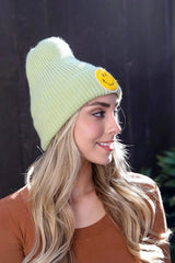 Smiley Face Ribbed Beanie 🙂 - Boho Clothing and Accessories - Flyclothing LLC
