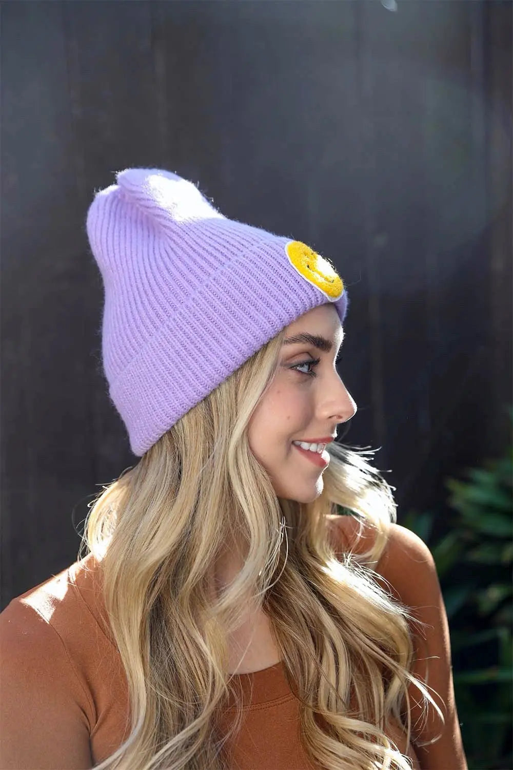Smiley Face Ribbed Beanie 🙂 - Boho Clothing and Accessories - Flyclothing LLC