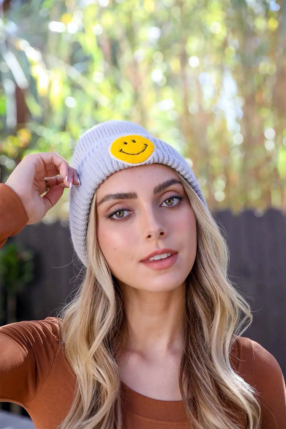 Smiley Face Ribbed Beanie 🙂 - Boho Clothing and Accessories - Flyclothing LLC