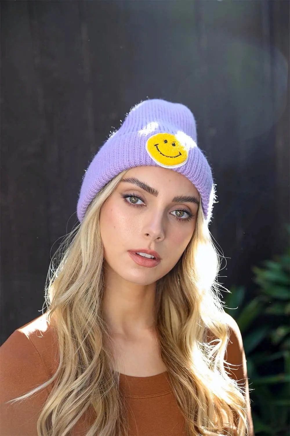 Smiley Face Ribbed Beanie 🙂 - Boho Clothing and Accessories - Flyclothing LLC