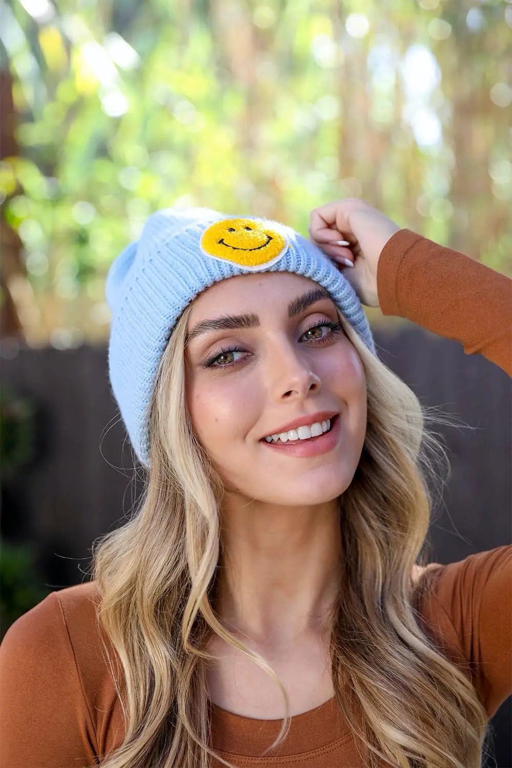 Smiley Face Ribbed Beanie 🙂 - Boho Clothing and Accessories - Flyclothing LLC