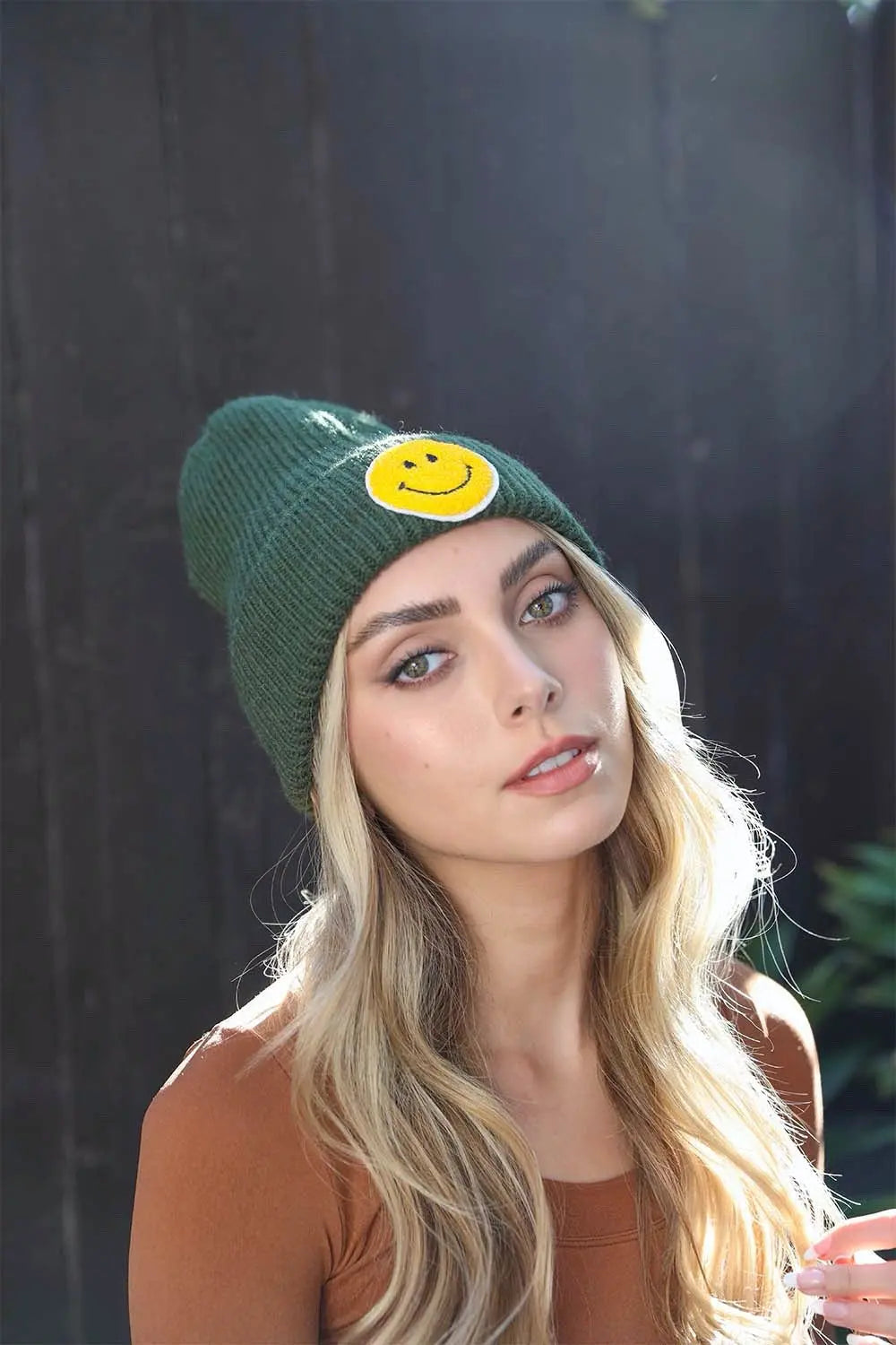 Smiley Face Ribbed Beanie 🙂 - Boho Clothing and Accessories - Flyclothing LLC