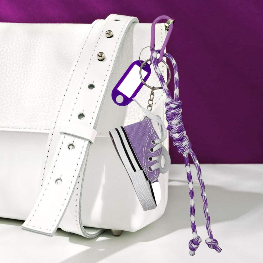 Sneakers Name Tag Braided Thread Keychain / Bag Charm - Madeline Love - Flyclothing LLC