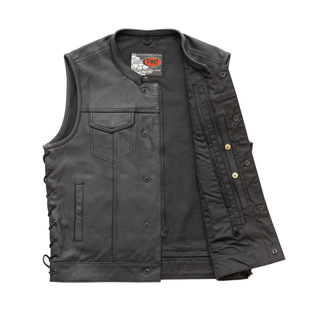 Sniper Men's Motorcycle Leather Vest - First Manufacturing Company - Flyclothing LLC