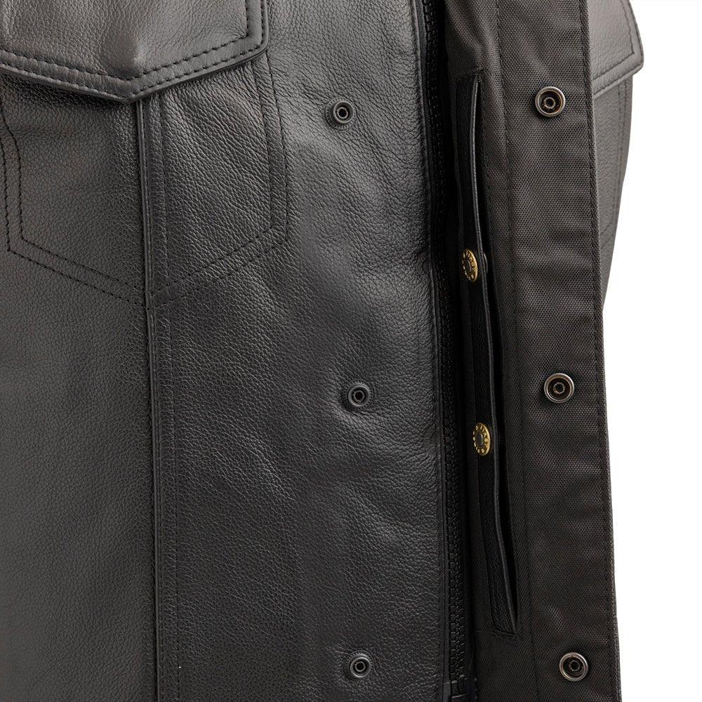 Sniper Men's Motorcycle Leather Vest - First Manufacturing Company - Flyclothing LLC