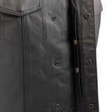 Sniper Men's Motorcycle Leather Vest - First Manufacturing Company - Flyclothing LLC