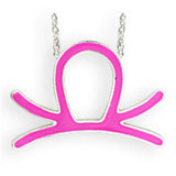 SNK01PINK - Silver Brass Chain Pendant with Epoxy  in Rose - Alamode