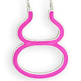 SNK05PINK - Silver Brass Chain Pendant with Epoxy  in Rose - Alamode