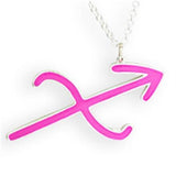 SNK11PINK - Silver Brass Chain Pendant with Epoxy  in Rose - Alamode