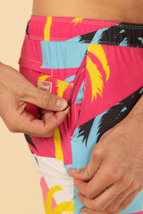 The SoCal Summer | Black and Pink Tropical Ball Hammock® Pouch 5" Swim Trunks - Shinesty - Flyclothing LLC