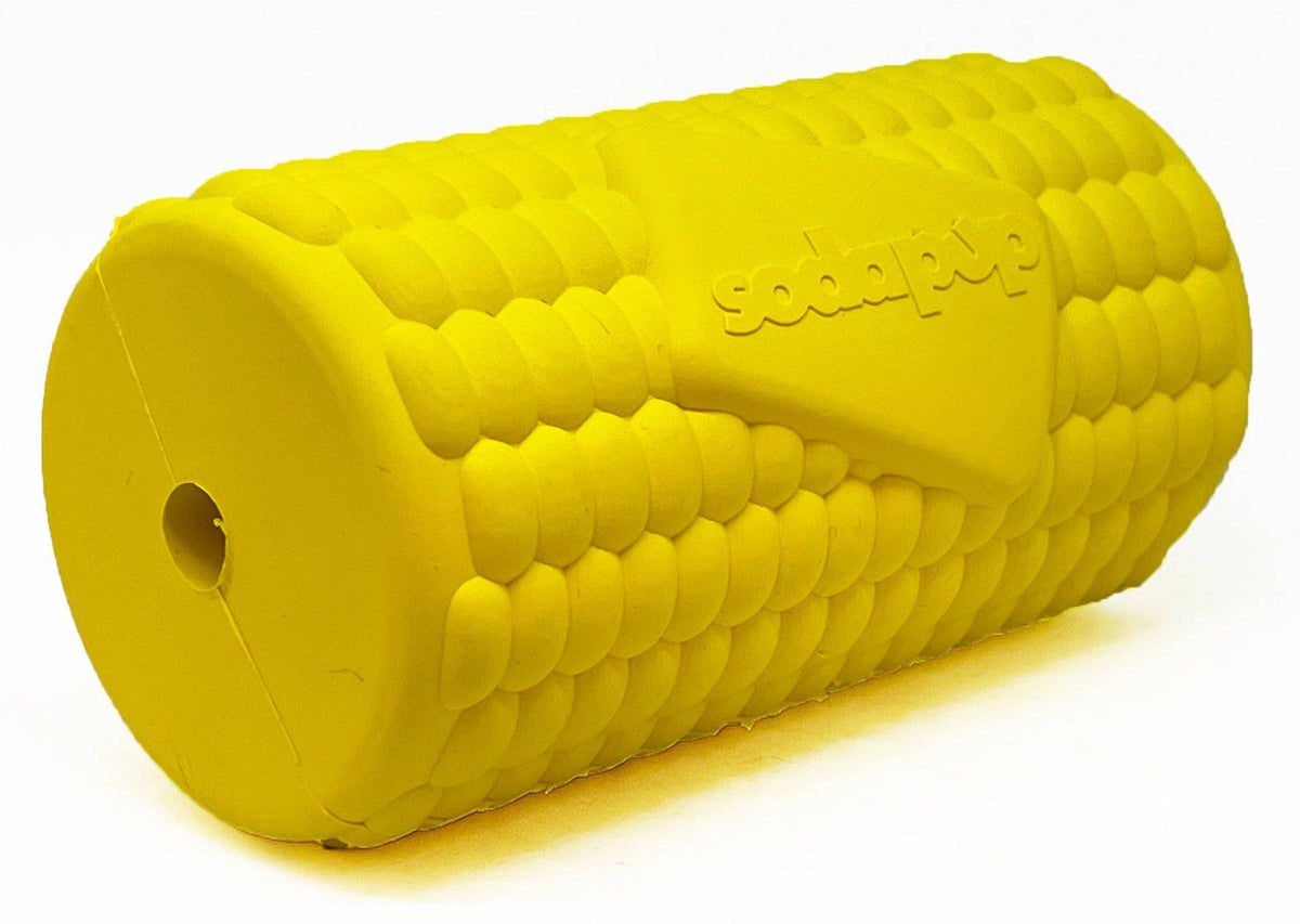 Corn on the Cob Dog Toy - Durable Rubber Treat Dispenser | USA Made - SodaPup/True Dogs, LLC - Flyclothing LLC