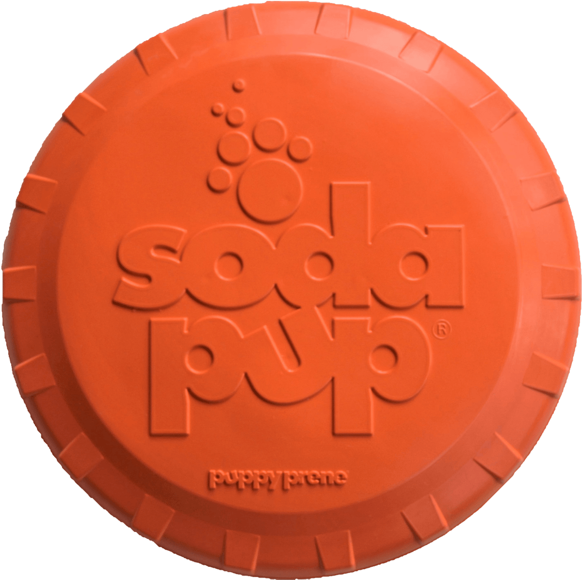 Bottle Top Flyer Rubber Frisbee for Dogs | Orange | Vet Approved | USA Made - SodaPup/True Dogs, LLC - Flyclothing LLC