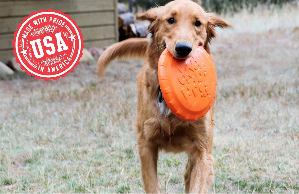 Bottle Top Flyer Rubber Frisbee for Dogs | Orange | Vet Approved | USA Made - SodaPup/True Dogs, LLC - Flyclothing LLC