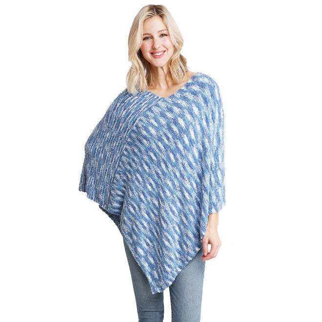Soft Cozy Mixed Printed Poncho - Madeline Love - Flyclothing LLC