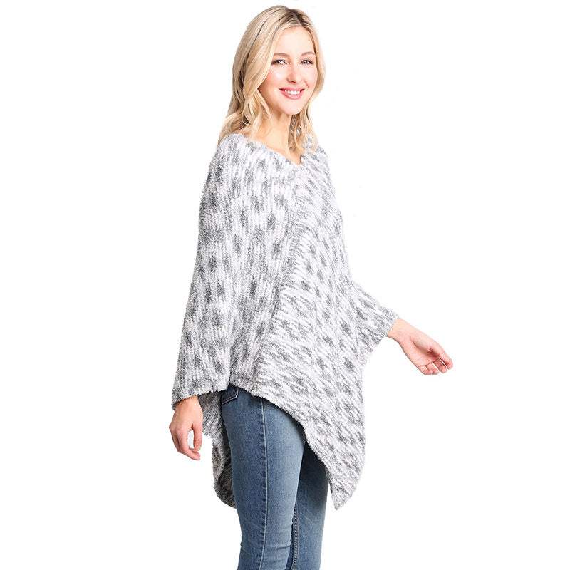 Soft Cozy Mixed Printed Poncho - Madeline Love - Flyclothing LLC