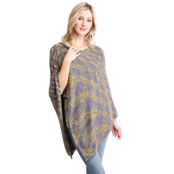Soft Cozy Mixed Printed Poncho - Madeline Love - Flyclothing LLC