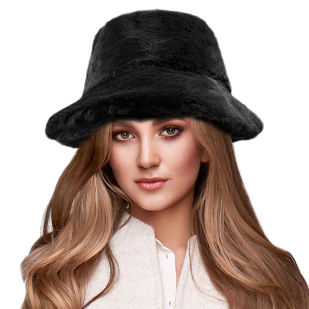 Soft Faux Fur Bucket Hat - Madeline Love - Flyclothing LLC