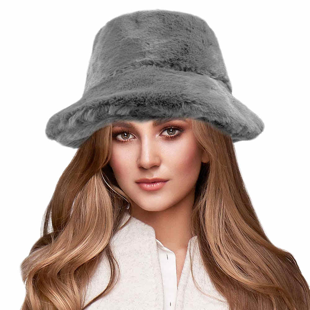 Soft Faux Fur Bucket Hat - Madeline Love - Flyclothing LLC