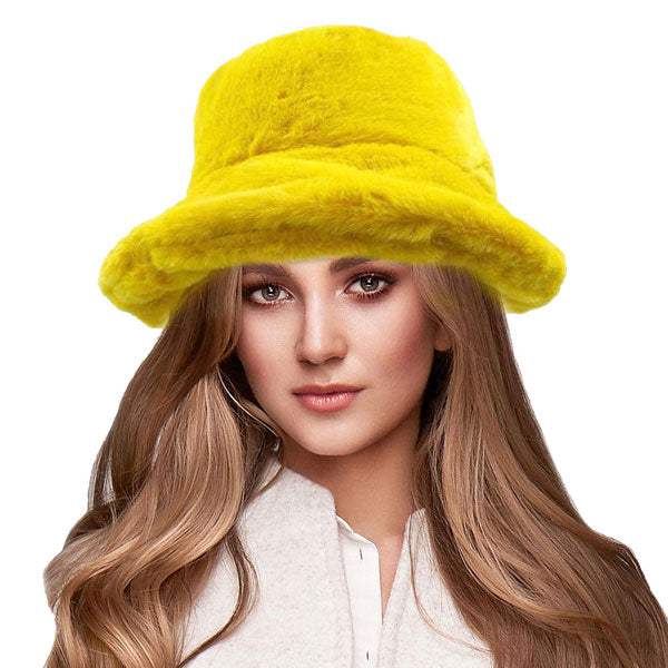 Soft Faux Fur Bucket Hat - Madeline Love - Flyclothing LLC