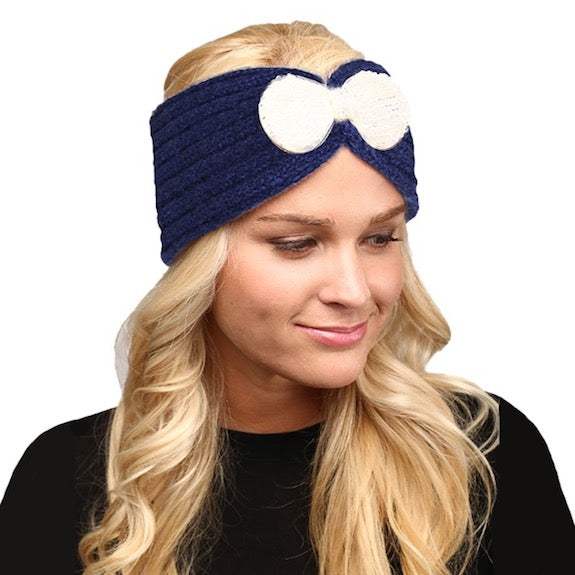 Soft Knit Accented Plush Bow Detailed Headband Ear Warmer - Madeline Love - Flyclothing LLC