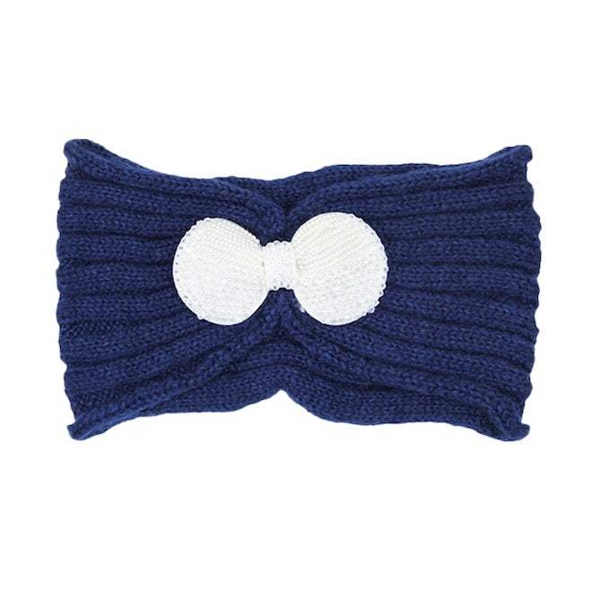 Soft Knit Accented Plush Bow Detailed Headband Ear Warmer - Madeline Love - Flyclothing LLC