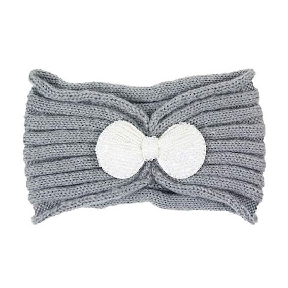 Soft Knit Accented Plush Bow Detailed Headband Ear Warmer - Madeline Love - Flyclothing LLC