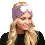 Soft Knit Accented Plush Bow Detailed Headband Ear Warmer - Madeline Love - Flyclothing LLC