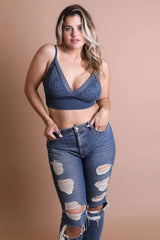Waistband Loop Lace Brami Plus Size – Elegant Stretchy Lace Cami