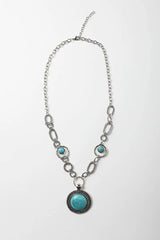 Soleil Turquoise & Silver Link Necklace✨