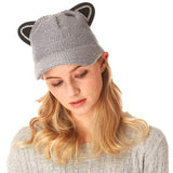 Solid Cat Ear Slouchy Newsboy Cap - Madeline Love - Flyclothing LLC