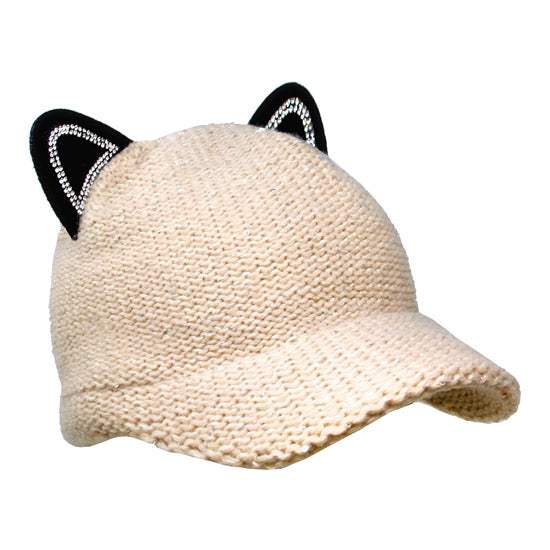 Solid Cat Ear Slouchy Newsboy Cap - Madeline Love - Flyclothing LLC