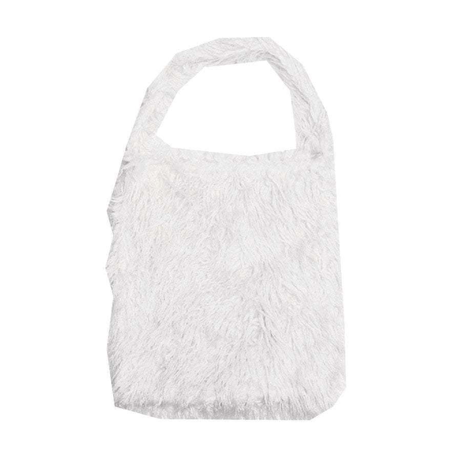Solid Color Faux Fur Fringe Shoulder Bag - Madeline Love - Flyclothing LLC