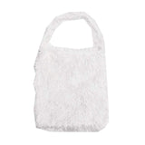 Solid Color Faux Fur Fringe Shoulder Bag - Madeline Love - Flyclothing LLC