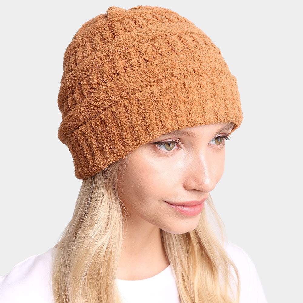 Solid Color Soft Ribbed Beanie Hat - Madeline Love - Flyclothing LLC