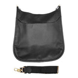 Solid Colored Faux Leather Adjustable Crossbody Tote Handbag - Madeline Love - Flyclothing LLC
