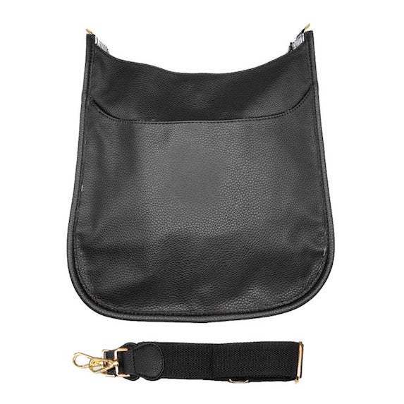 Solid Colored Faux Leather Adjustable Crossbody Tote Handbag - Madeline Love - Flyclothing LLC