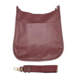 Solid Colored Faux Leather Adjustable Crossbody Tote Handbag - Madeline Love - Flyclothing LLC