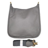 Solid Colored Faux Leather Adjustable Crossbody Tote Handbag - Madeline Love - Flyclothing LLC