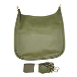 Solid Colored Faux Leather Adjustable Crossbody Tote Handbag - Madeline Love - Flyclothing LLC