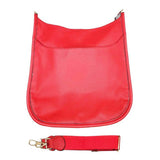 Solid Colored Faux Leather Adjustable Crossbody Tote Handbag - Madeline Love - Flyclothing LLC