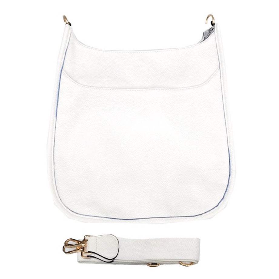 Solid Colored Faux Leather Adjustable Crossbody Tote Handbag - Madeline Love - Flyclothing LLC