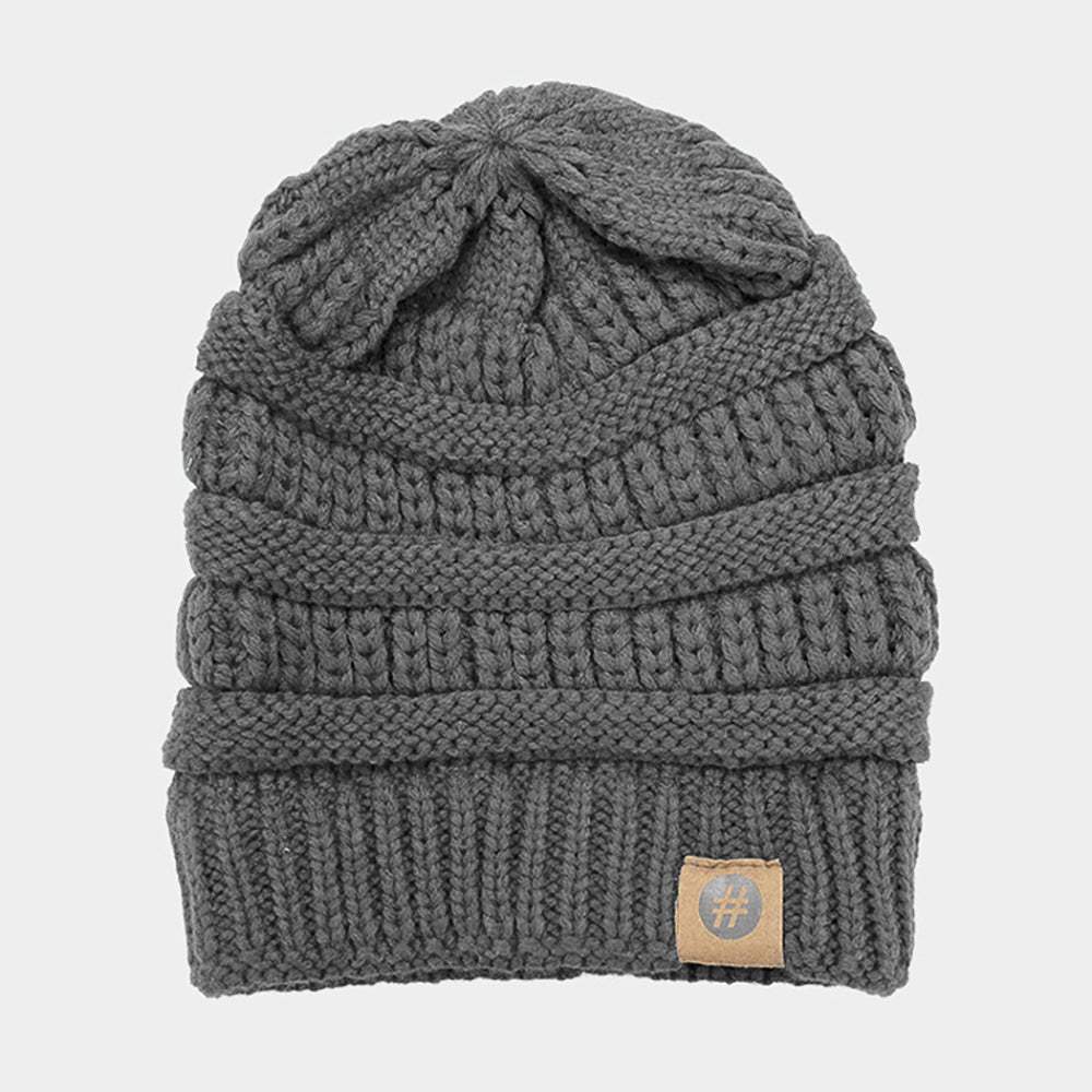 Solid Knitted Hashtag Beanie Hat - Madeline Love - Flyclothing LLC
