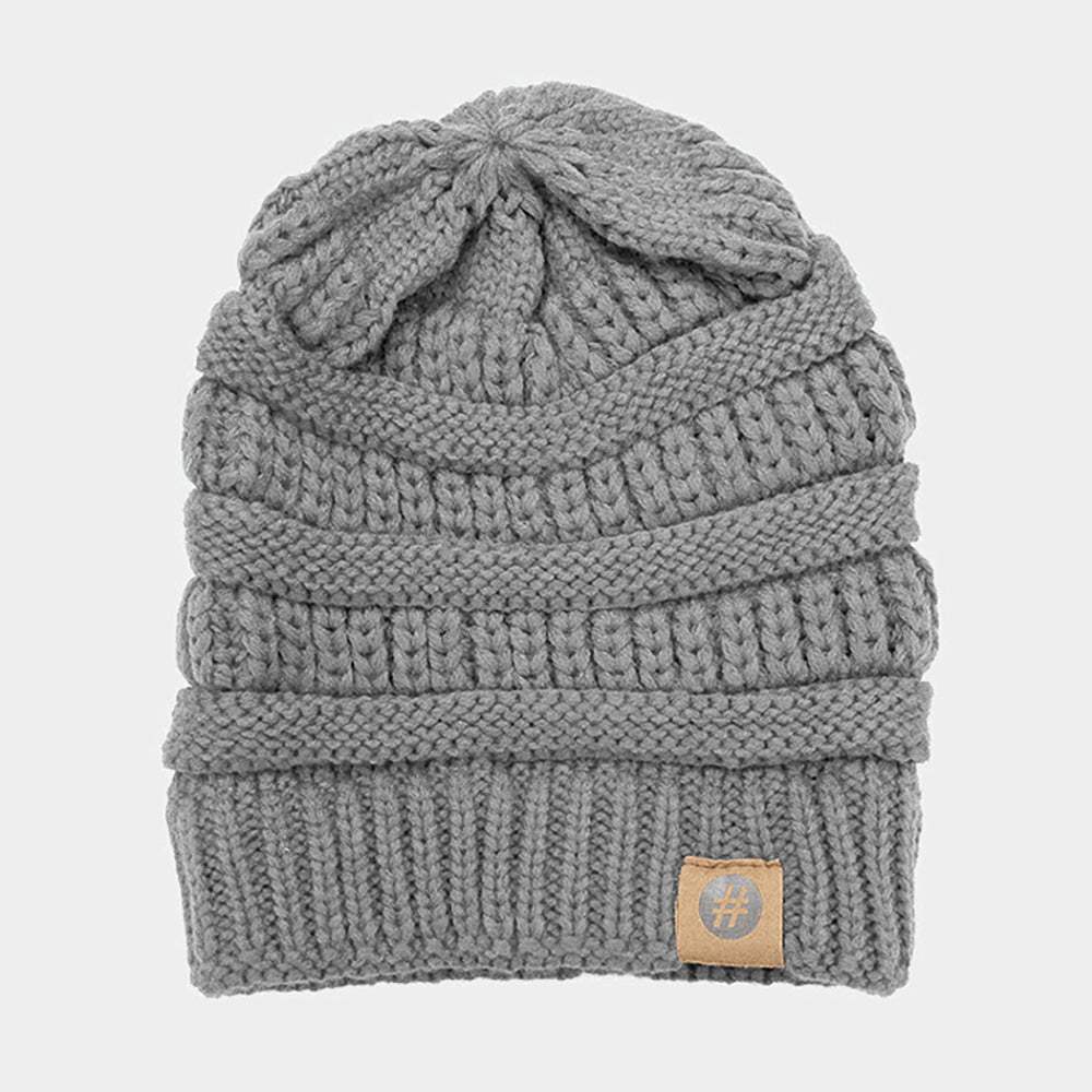 Solid Knitted Hashtag Beanie Hat - Madeline Love - Flyclothing LLC