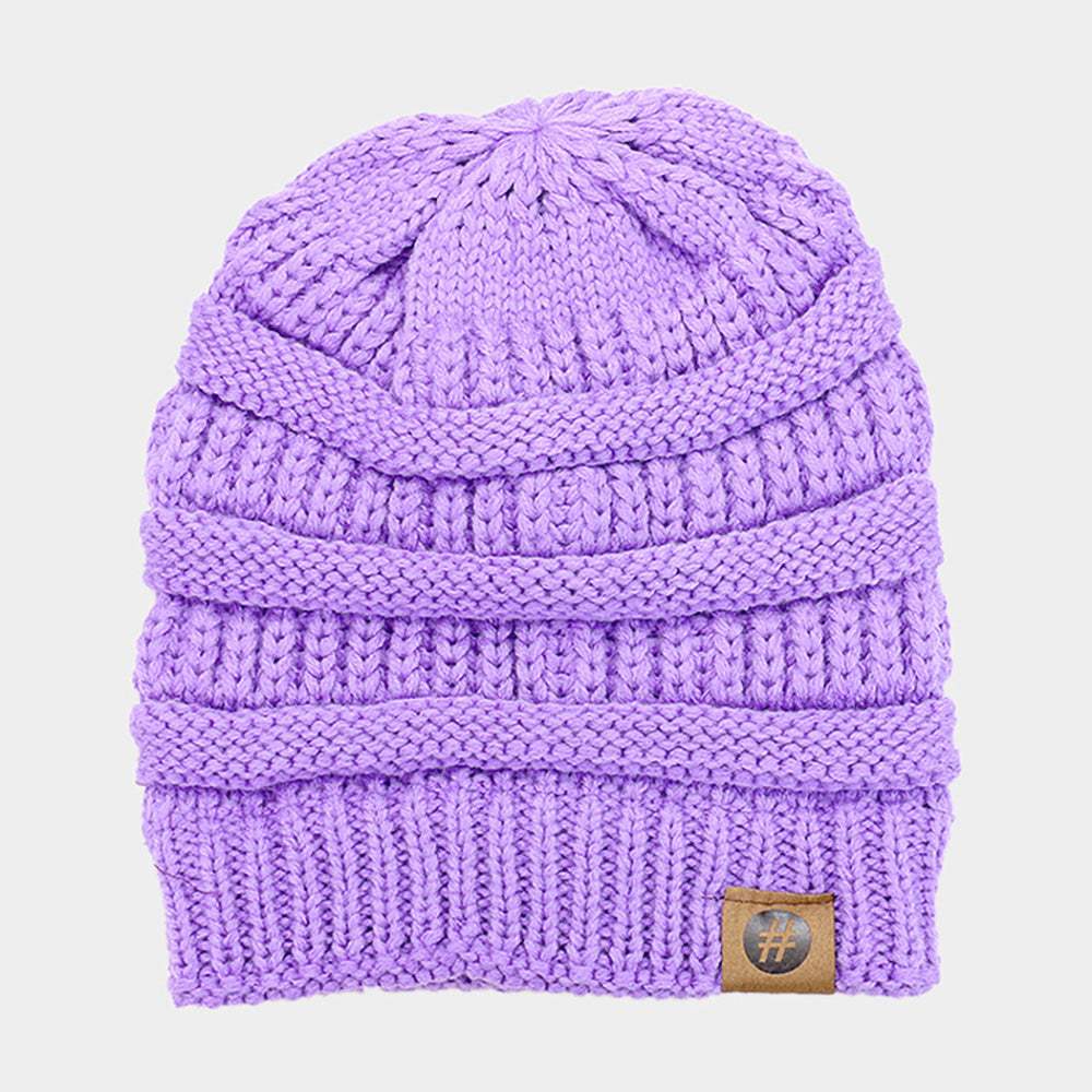 Solid Knitted Hashtag Beanie Hat - Madeline Love - Flyclothing LLC