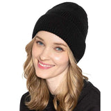 Solid Ribbed Cuff Beanie Hat - Madeline Love - Flyclothing LLC