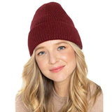 Solid Ribbed Cuff Beanie Hat - Madeline Love - Flyclothing LLC