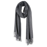 Solid Tassel Oblong Scarf - Madeline Love - Flyclothing LLC