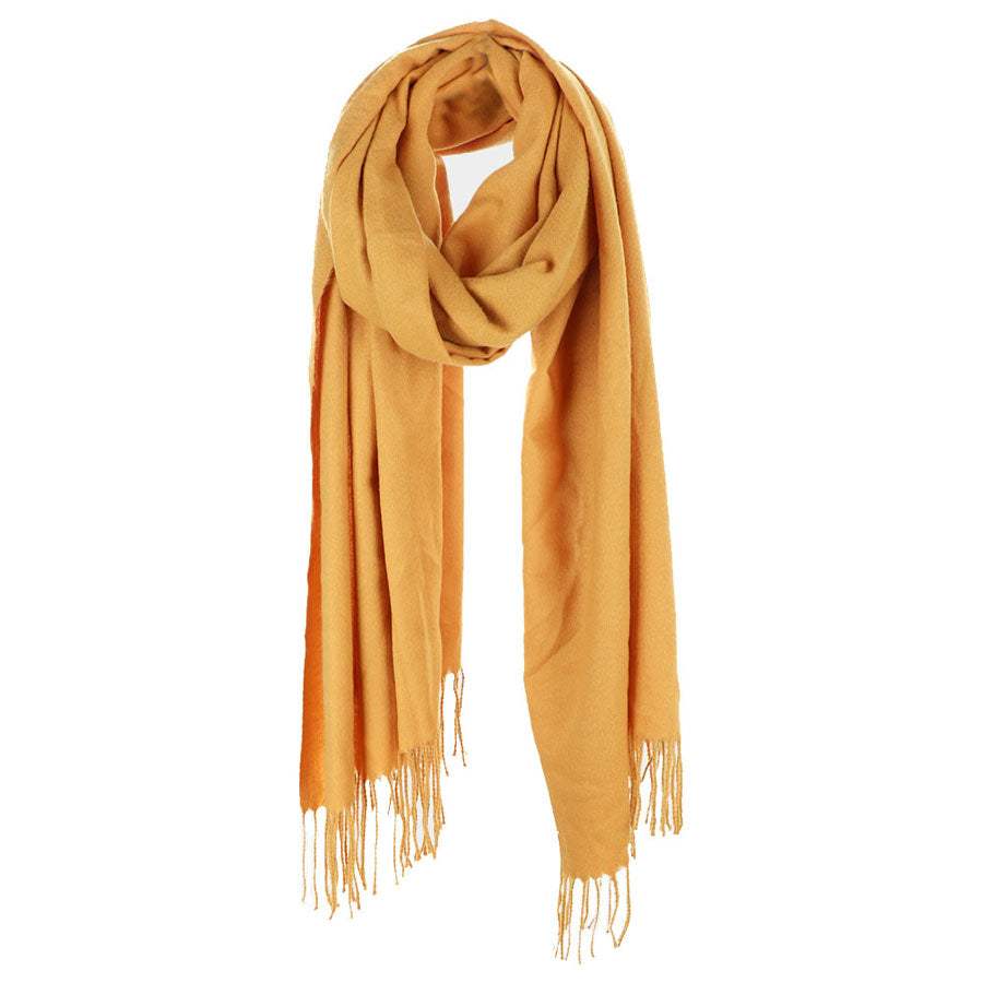 Solid Tassel Oblong Scarf - Madeline Love - Flyclothing LLC