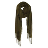 Solid Tassel Oblong Scarf - Madeline Love - Flyclothing LLC