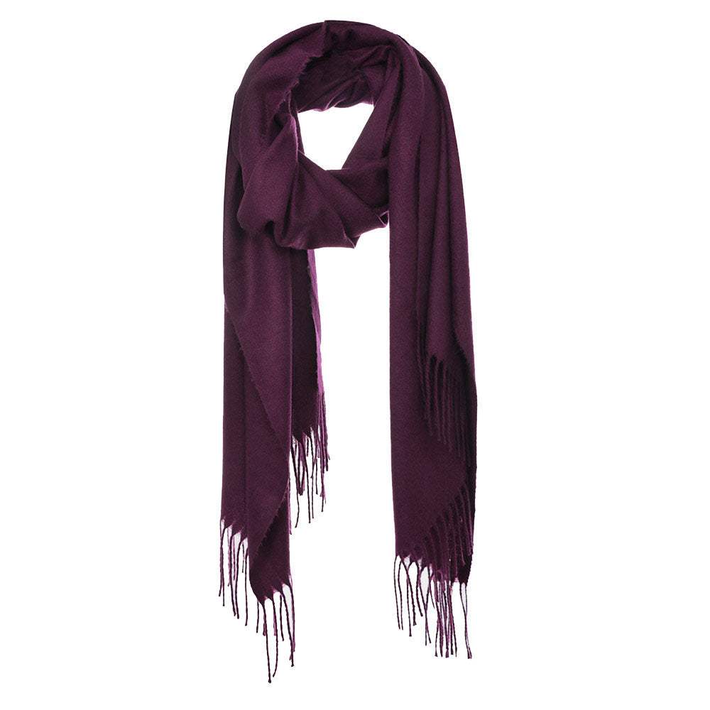 Solid Tassel Oblong Scarf - Madeline Love - Flyclothing LLC